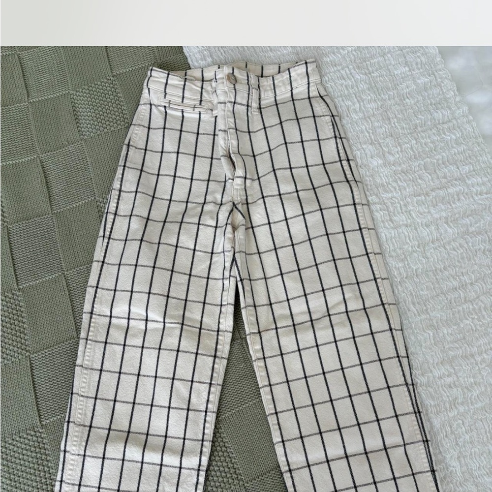 Madewell Black and White Chino Pants with Windowpane Check